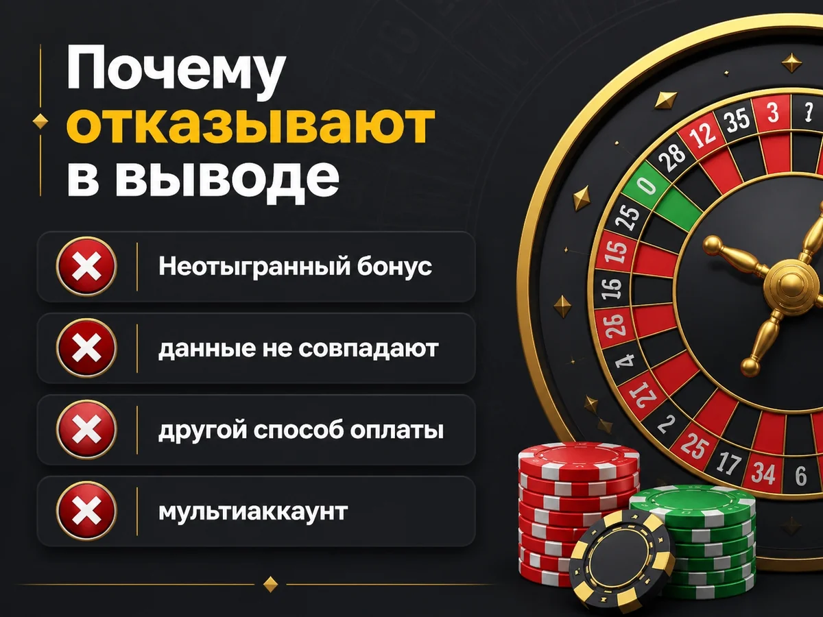 Неотыгранный бонус, данные не совпадают, другой способ оплаты, мультиаккаунт — почему отказывают в выводе