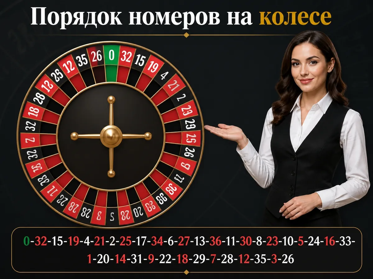 Порядок номеров на колесе — европейская рулетка