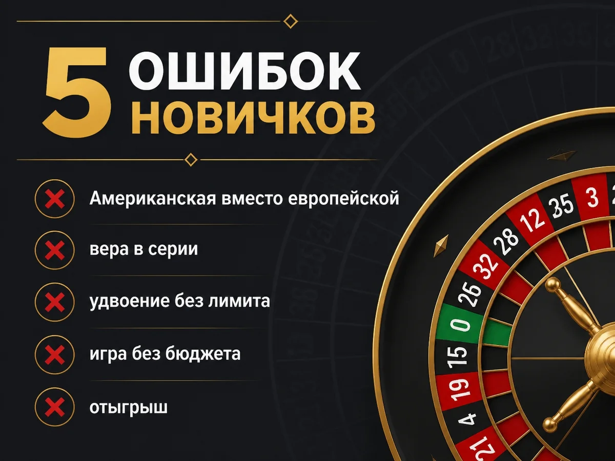 Американская вместо европейской, вера в серии, удвоение без лимита, игра без бюджета, отыгрыш — 5 ошибок новичков