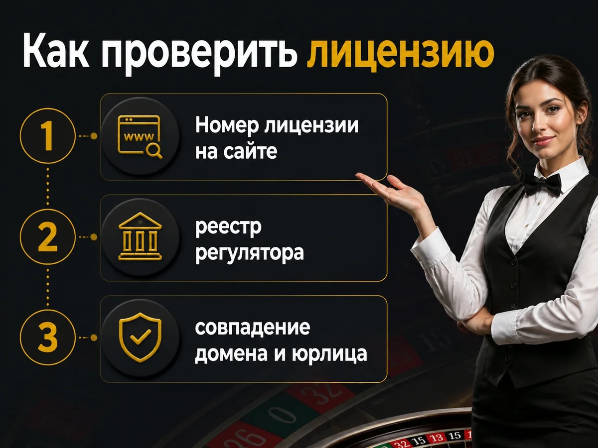Номер лицензии на сайте — реестр регулятора — совпадение домена и юрлица — как проверить лицензию