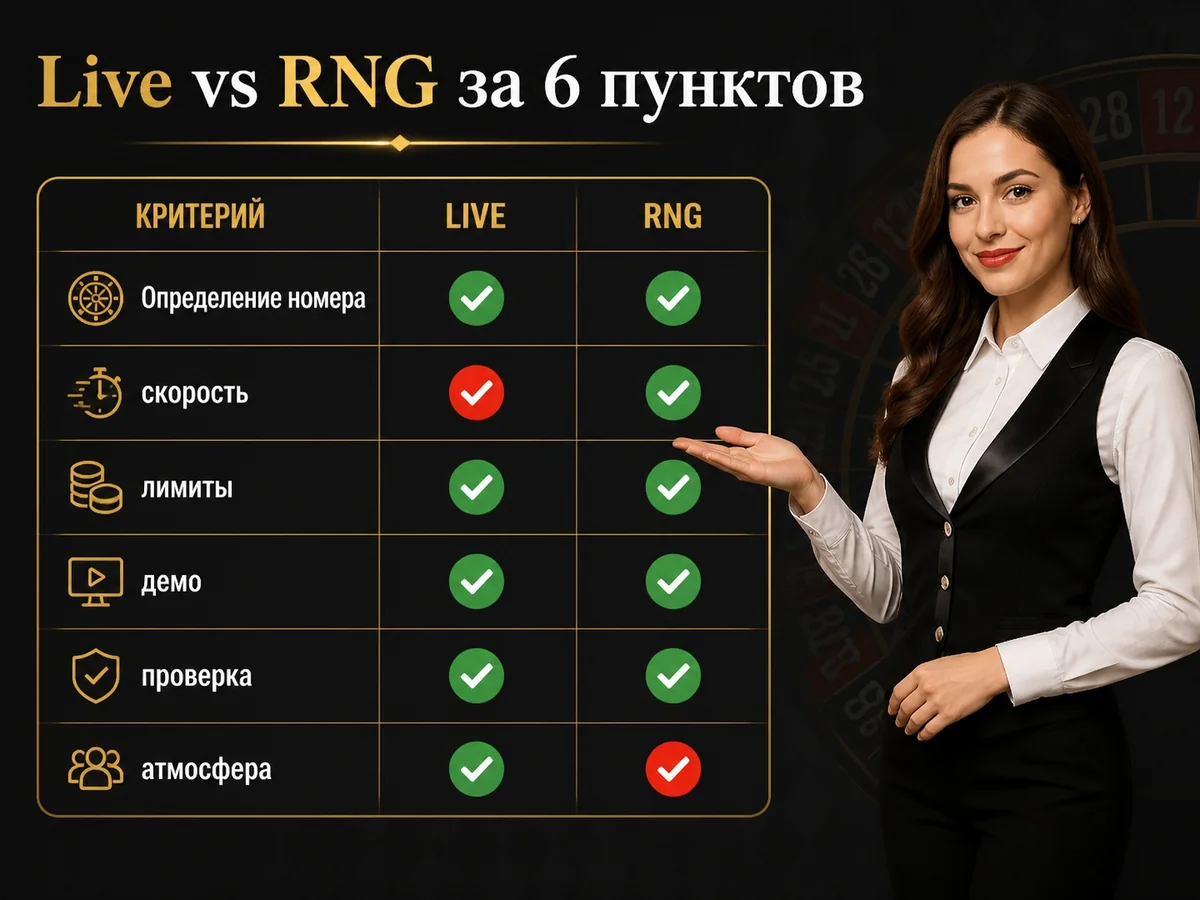 Определение номера, скорость, лимиты, демо, проверка, атмосфера — live vs RNG за 6 пунктов