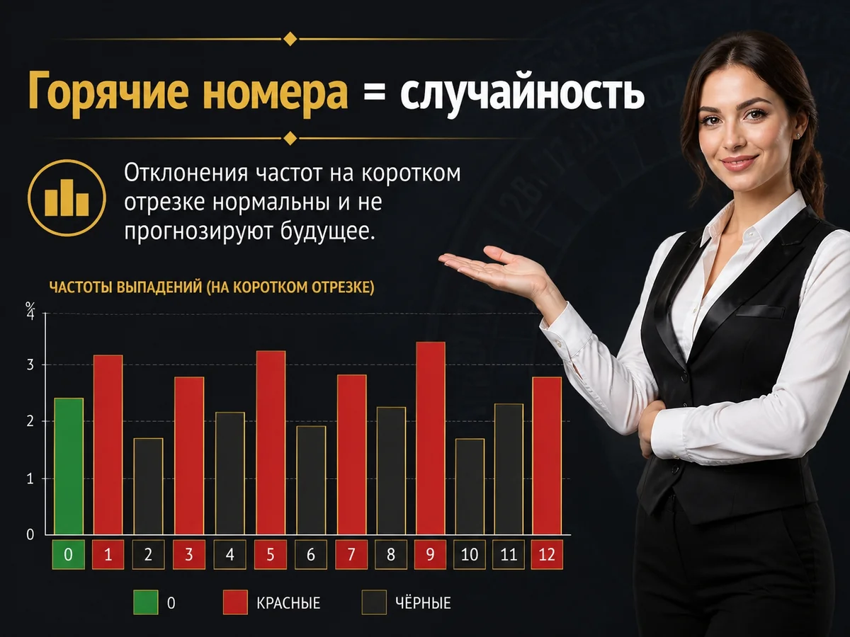 Отклонения частот на коротком отрезке нормальны и не прогнозируют будущее — горячие номера = случайность
