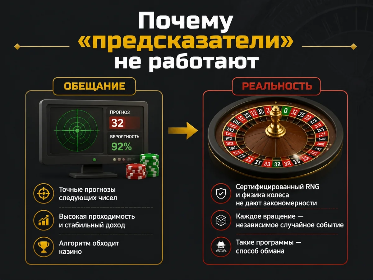 Сертифицированный RNG и физика колеса не дают закономерности — почему «предсказатели» не работают
