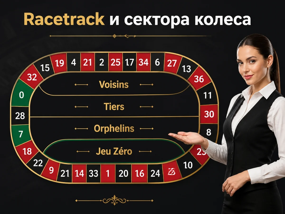 Voisins, Tiers, Orphelins, Jeu Zéro на овальной дорожке — racetrack и сектора колеса